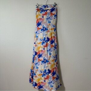 Floral strapless open back dress